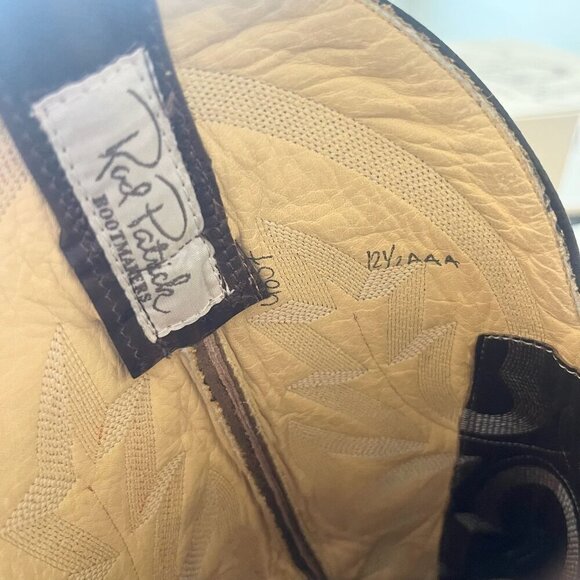 Rod Patrick Mens Cowboy Boots 12AAA Brown Caiman Leather Western Square Toe - Picture 9 of 12